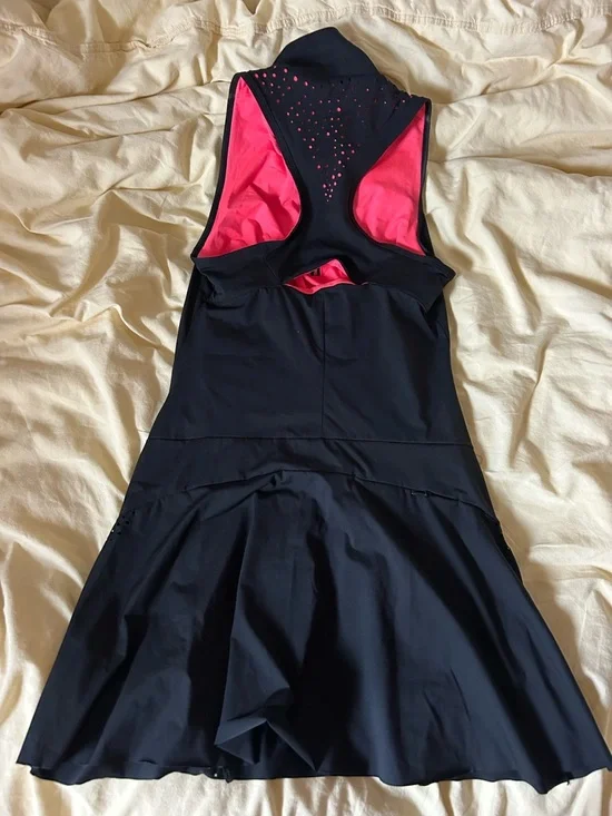 adidas Black Golf Dress with Pink Trim - Picture 2 of 4